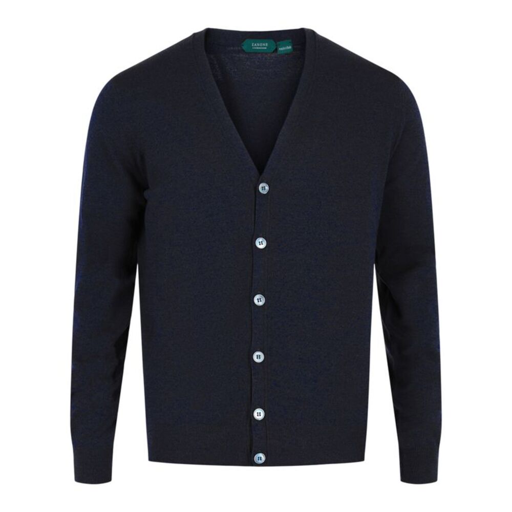 Slowear Zanone Slim Fit Cardigan Blue Mens